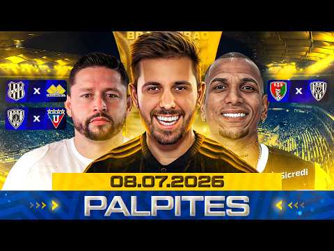 PALPITES DE FUTEBOL DO DIA 08 07 2026 + BILHETE PRONTO E MÚLTIPLA ODD ALTA