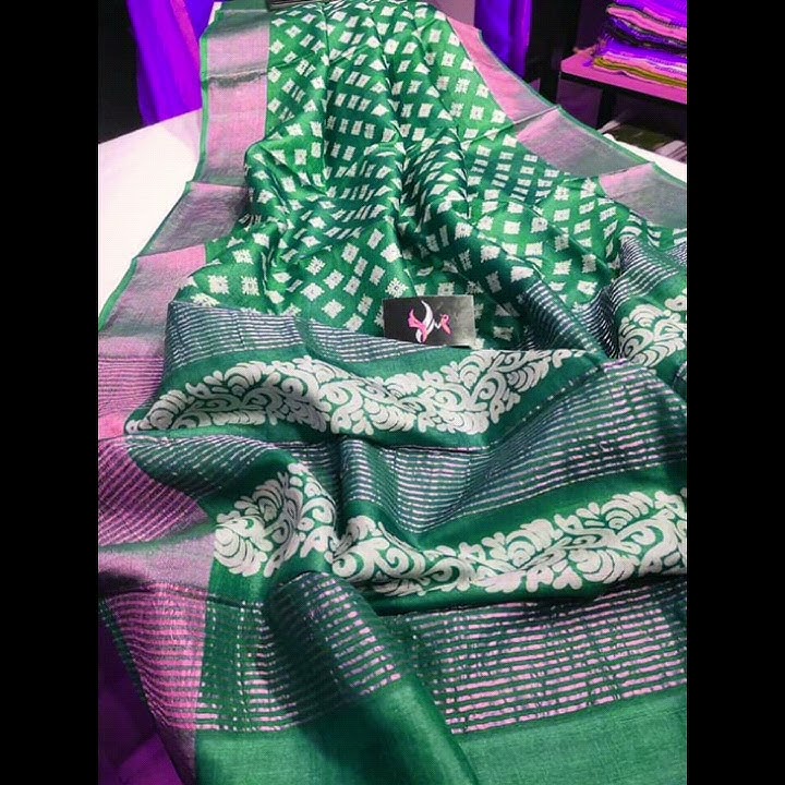 BLOCK PRINTED ORIGINAL TUSSAR SILK EXCLUSIVE SAREES(3)