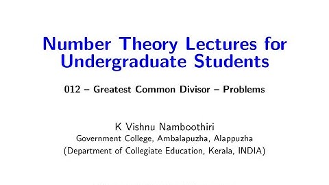012-Number Theory-GCD Problems