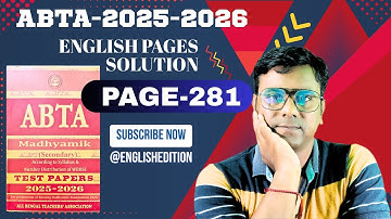 ABTA Page 281 English Solution | Mahyamik 2026