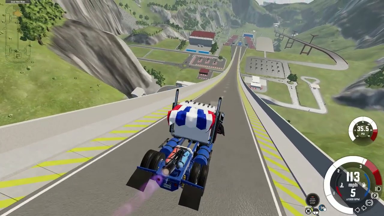 Testing what happens when cars goes off ramps in Beamng