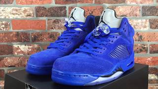 NEW JORDAN SNEAKER PICKUP! AIR JORDAN RETRO 5 V "FLIGHT SUIT" SNEAKER UNBOXING & ON FEET