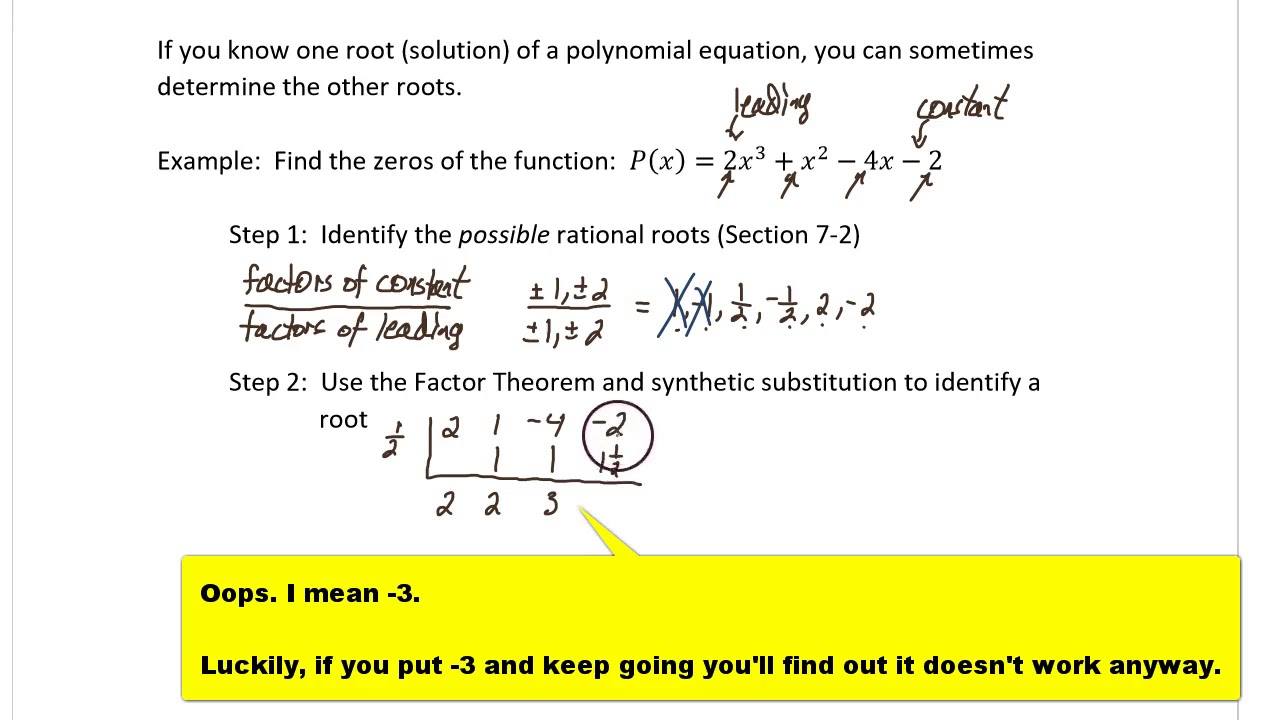 14-3 Depressed Equations - YouTube