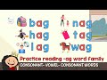 PRACTICE READING CVC WORDS FOR KINDERGARTEN AG Word Family Learn To Read 3 Letter Words PRACTICE READING CVC WORDS FOR KINDERGARTEN AG Word Family Learn To Read 3 Letter Words