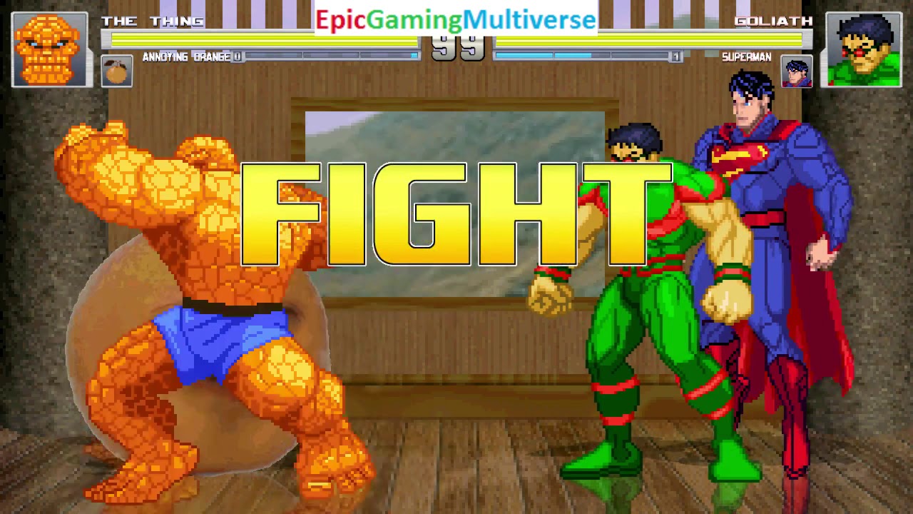 Annoying Orange And The Thing VS Sentry And Superman In A MUGEN Match ...