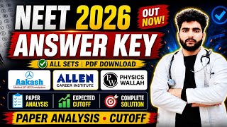 Neet 2026 Exam Answer Key Akash Allen Physics Wallah| Neet Exam Analysis Expected Cutoff