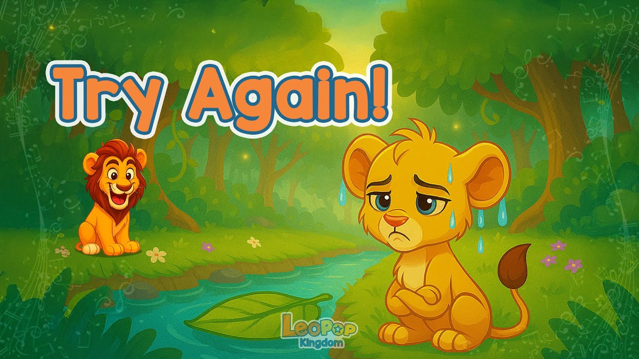 Try Again! The Persistence Song | A Song About Not Giving Up With David e Hadassa | LeoPop Kingdom