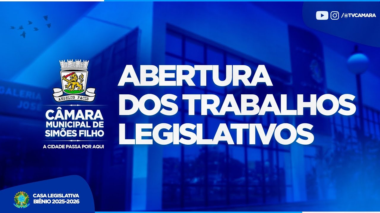 [AO VIVO] Acompanhe a Sessão Solene de Abertura dos Trabalhos Legislativos da Câmara Municipal de Simões Filho - Legislatura 2025 - 2028