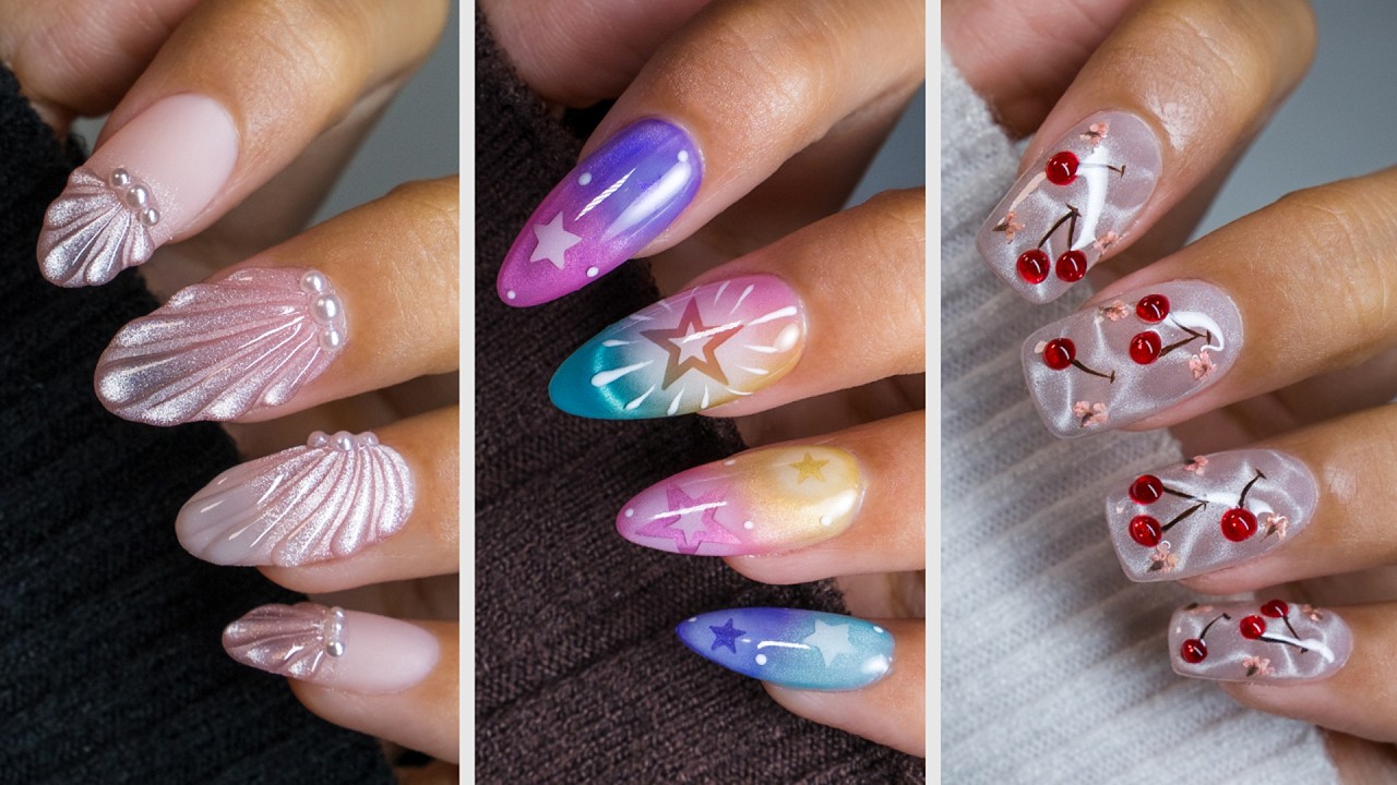 EASY Nail Art Ideas At Home | 3 Trendy Nail Designs Tutorial | Fashion ...