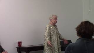 Christine Mayr telling the story Grandma Spider Brings the Fire
