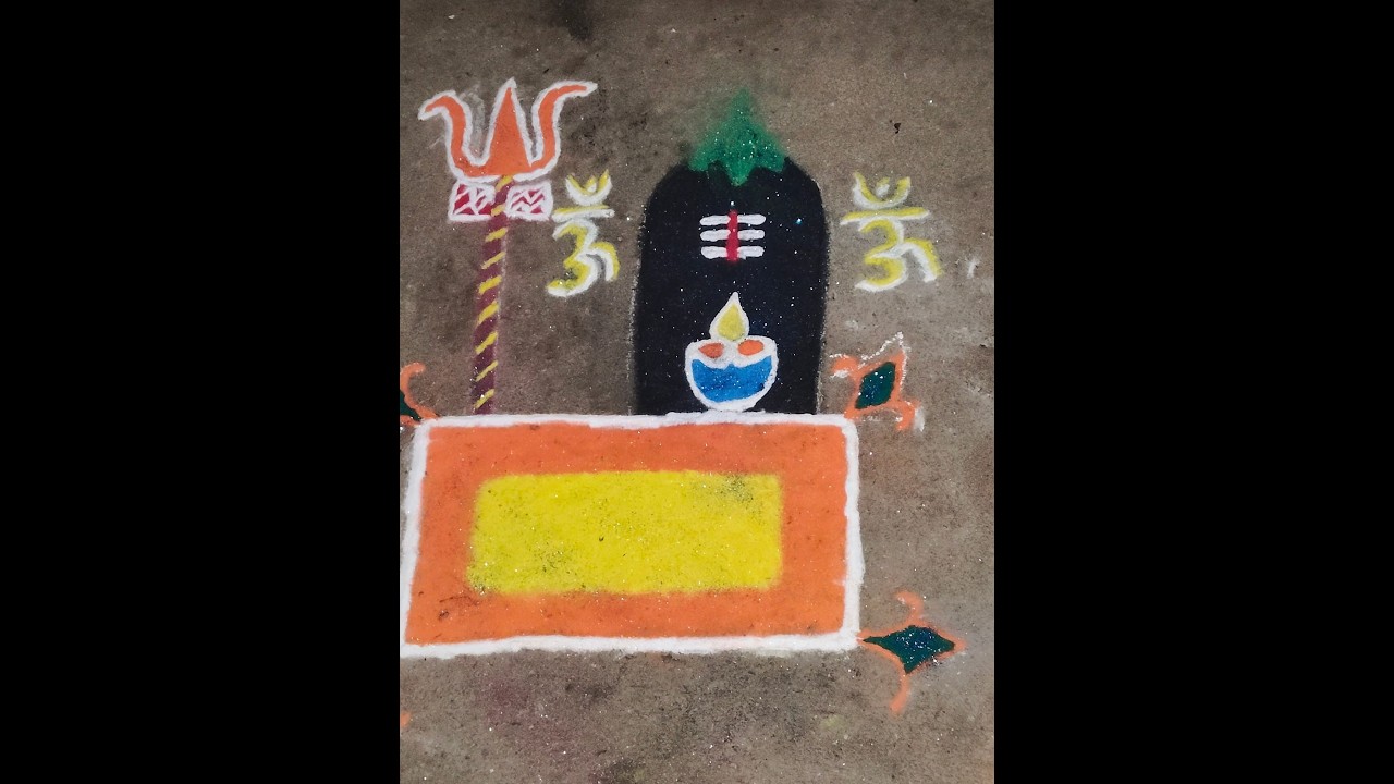 Shiv Murti Rangoli Details# Essy making