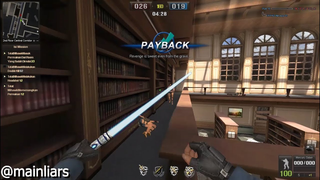 Death Match : Burning Hall - Melee Weapon : Mercury Saber / Point Blank / mainliars