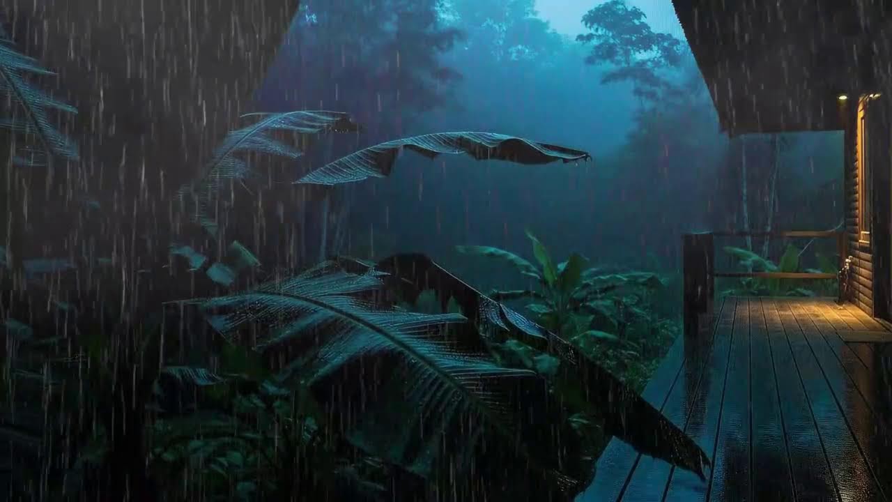 Cabin Rain Night with Calm Thunder Rolls to End Insomnia Quickly 🌧️