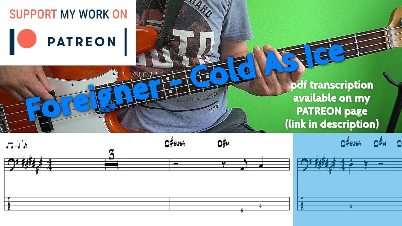 Foreigner - Cold As Ice (Bass cover with tabs) - YouTube