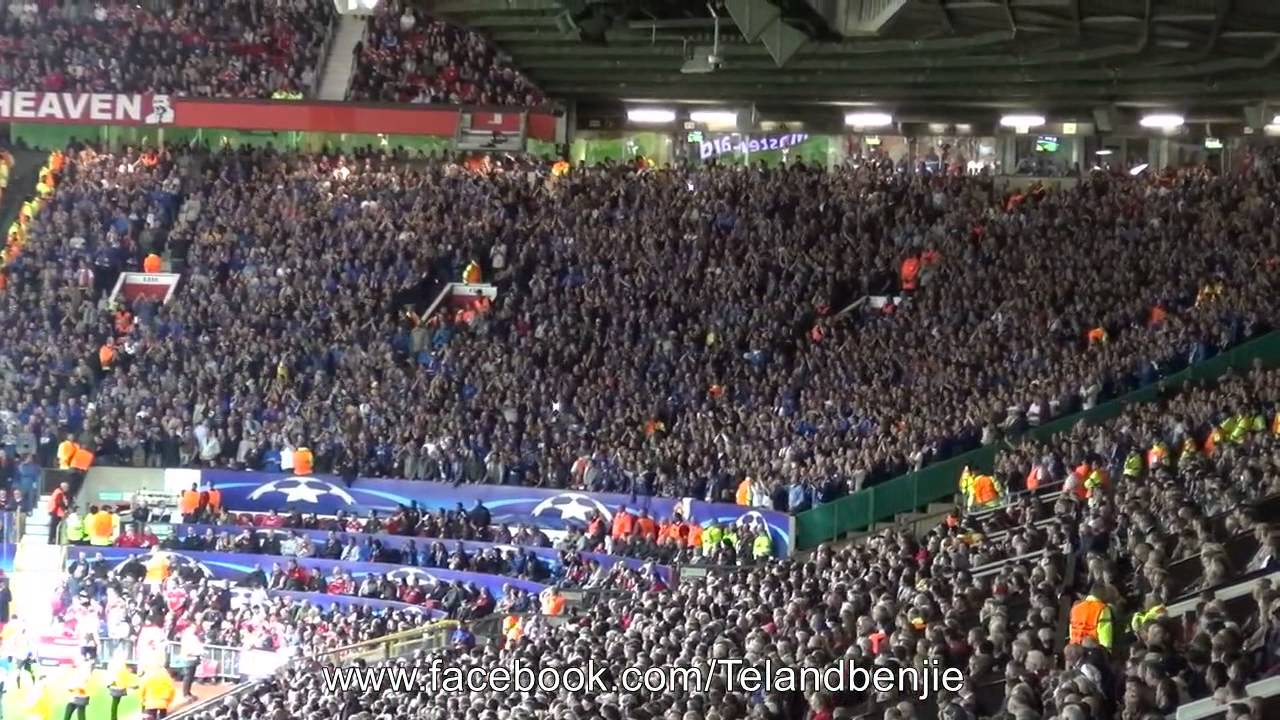 Club Brugge Fans singing loud at Old Trafford, Manchester United 3