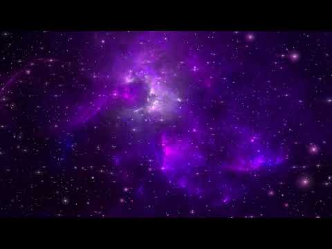 Güzel mor uzay galaksisi animasyonu. 1 saat - meditasyon ve rahatlama için (Müziksiz)