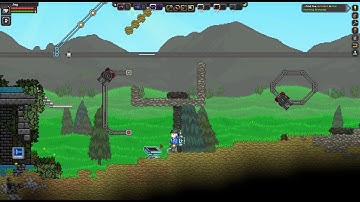 Starbound Rail Turret using wired controlled movement