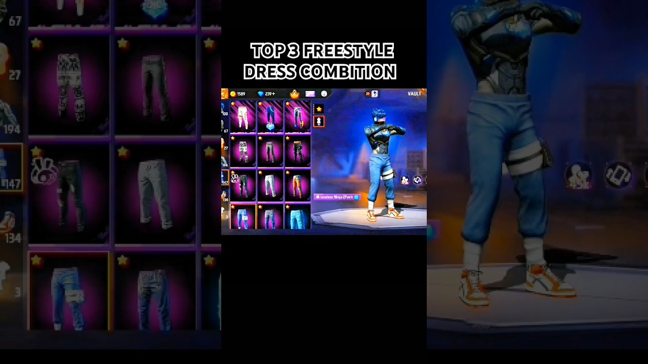 free fire freestyle gameplay dress  combination 