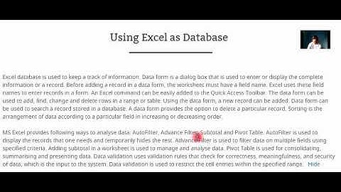 COMPUTER - CLASS - 7 , EXCEL AS DATABASE CHAP- 2(7 TH PART) BY SANJAY SHARMA