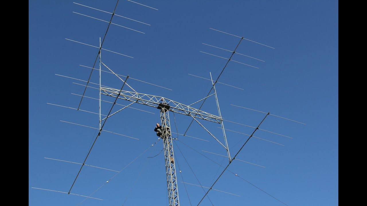 OL7M project H-frame stack 4x6 el. G0KSC for 28 MHz - YouTube