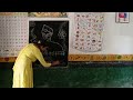 शिक्षक दिवस के दिन डॉ सर्वपल्ली राधाकृष्णन का श्यामपट्ट पर चित्रांकन करते हुए