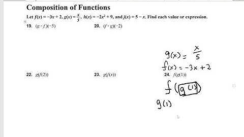 Algebra 2 Section 1.3 Function Composition