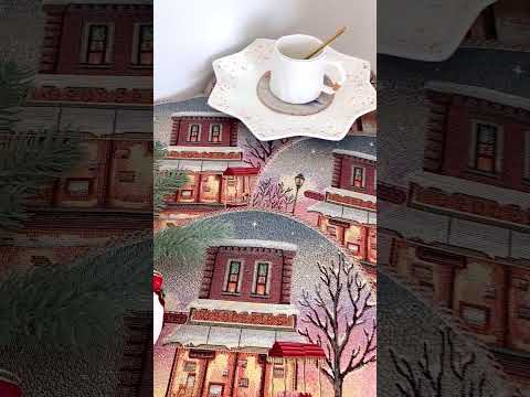 Серветка сервірувальна, гобеленова, Новорічна Ø25 см.RUNNER1394, відео 1