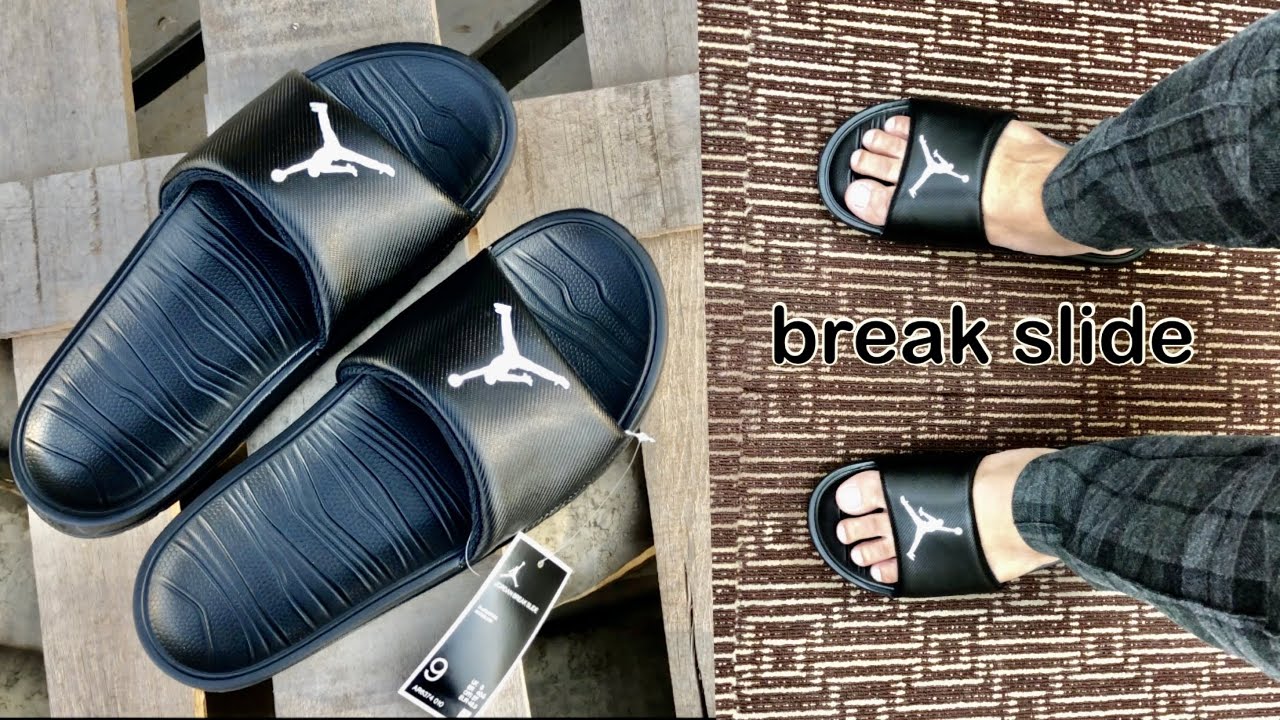 Jordan Break Slide Black | unboxing on feet | Azo Edition - YouTube