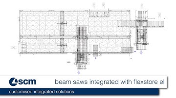 scm - beam saws integrated with flexstore el