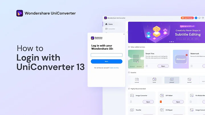 How to Login with Wondershare UniConverter on Windows