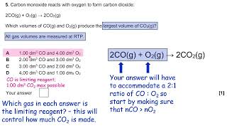 Mole ratios and gas volumes MCQ (OCR chemistry A H032/01 Breadth in Chemistry 2024 paper Q4)