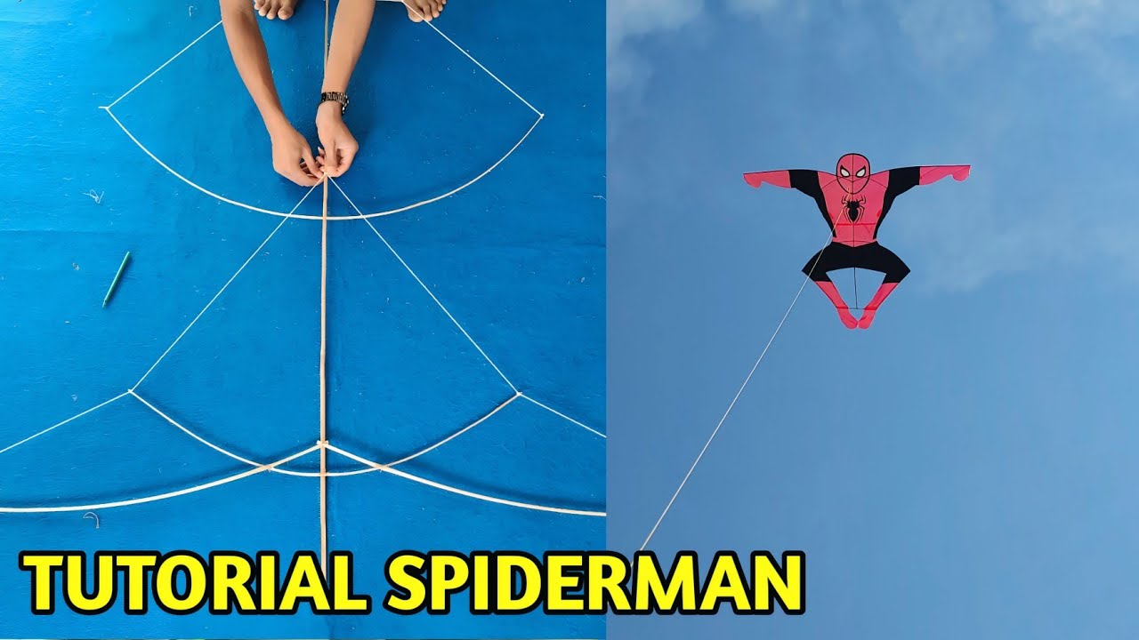 DIY bikin layangan unik Spiderman