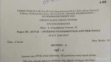 degree 4th semester Internet Fundamentals and Web Tools important questions