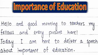 Essay Writing | Importance of Education in English | Importance of Education | @SelfEducation786