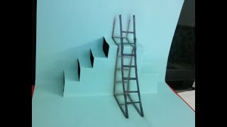 Tranh 3D Đơn Giản Vẽ Tranh 3D Chiếc Cầu Thang Cực Ảo, Cực Đơn Giản