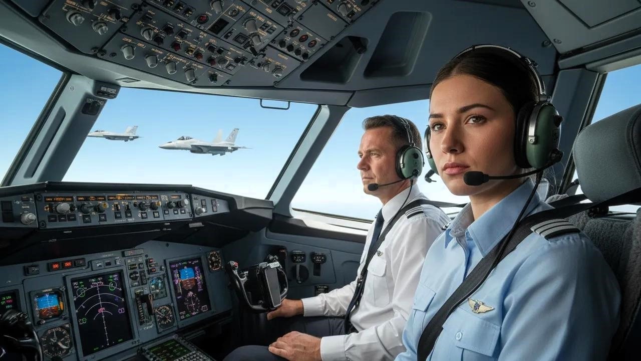 Na wysokości 35 000 stóp tajemniczy głos młodej pasażerki zatrzymał myśliwce F-22 niespodziewanie