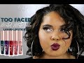 Too Faced Melted Matte-Tallic Liquified Lipstick Review + Try On Session | ALL Shades