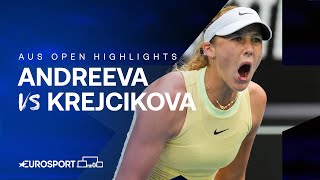 Mirra Andreeva v Barbora Krejcikova | Round Four | Australian Open 2024 Highlights 🇦🇺