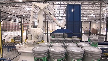 ABB Robotics - Palletizing drums of paint