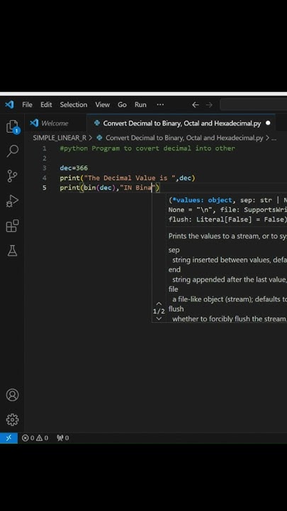 Convert Decimal to Binary, Octal and Hexadecimal in Python Programming ...