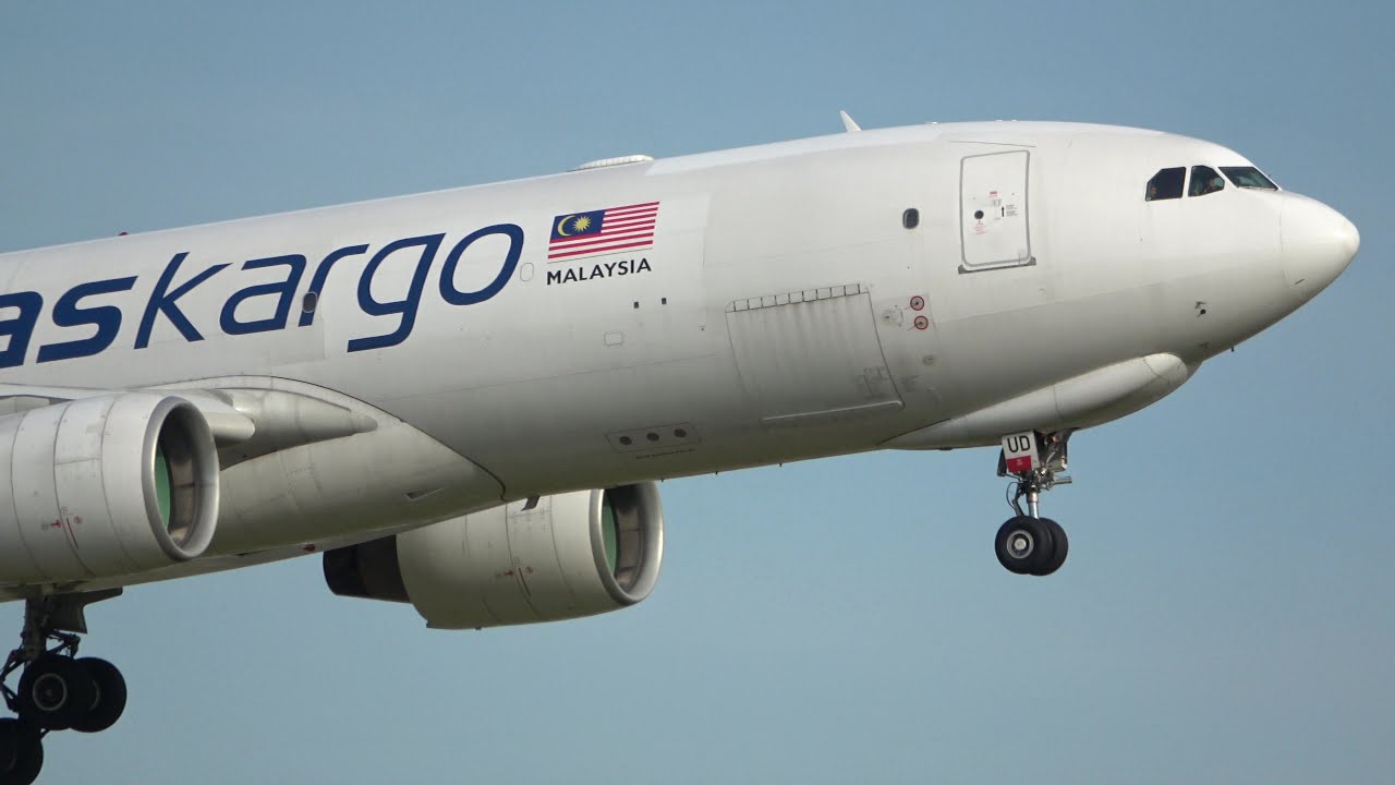 MASkargo Airbus A330-200F Landing At Schiphol [4K] - YouTube