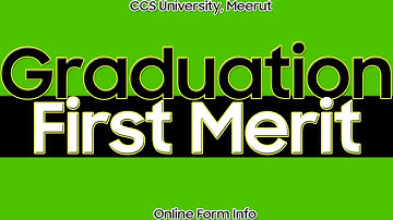 UG First Merit | CCS University | Online Form Info