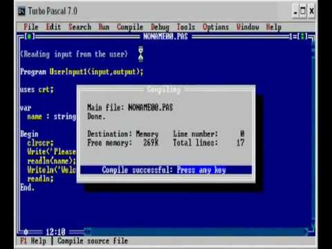 Programming Pascal - User Input