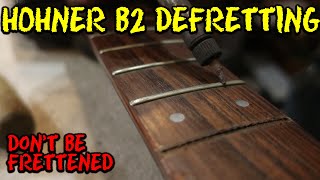 Hohner B2 Restoration - Episode 2 - Sealing a fretless fingerboard with UV resin