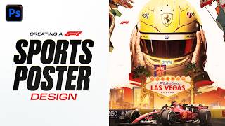 Creating a F1 Sports Poster | Photoshop Tutorial - Lewis Hamilton | EP18