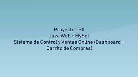 Sistema de Control y Ventas Online - Java Web + MySql