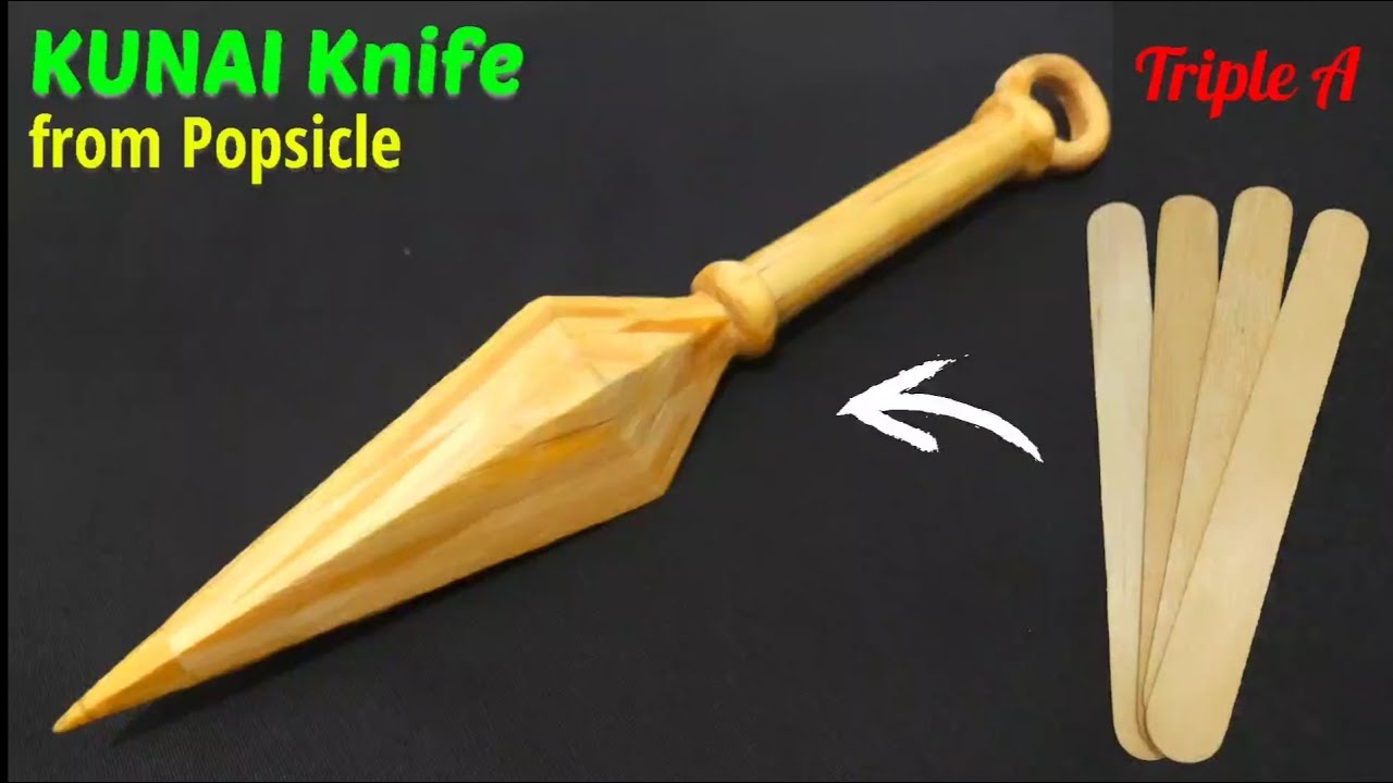 Making popsicle stick KUNAI Knife