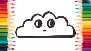 How To Draw A Cloud And Flower Very Easy