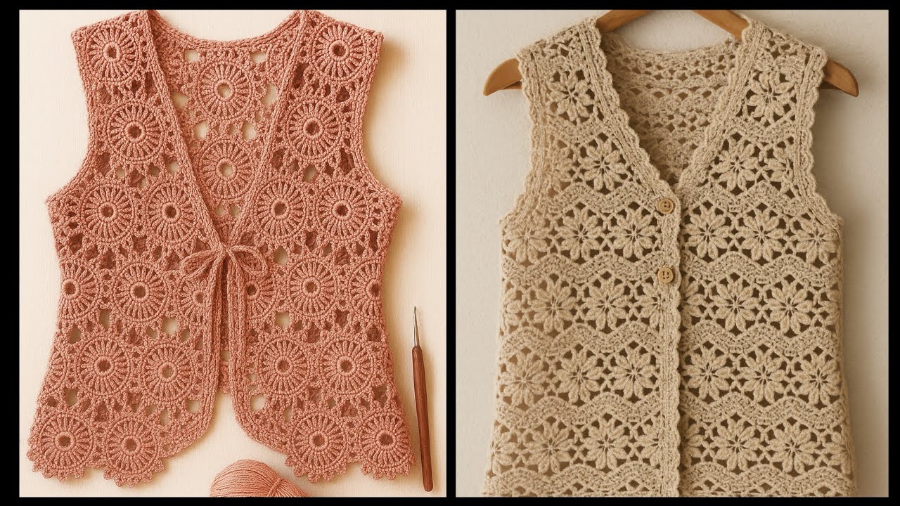⚘️🧶 Tığ İşi İlhamı: Yapay Zekâ Bayan Yelek Tasarımları
