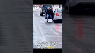 Karen Tried To Road Rage The Wet Pavement Said Finish Her